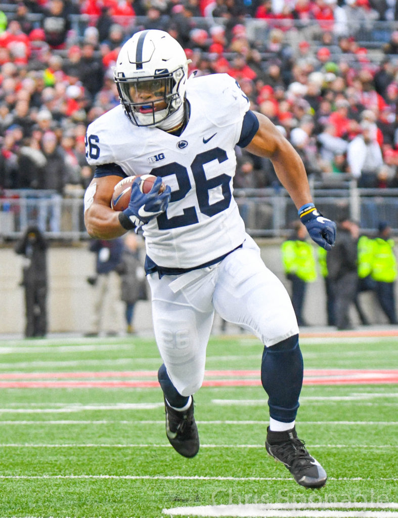  Saquon Barkley finds open space and run for a touchdown against Ohio State. Saturday, October 28, 2017. Special to the Reading Eagle: Chris Sponagle